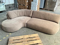 Hoekbank stof taupe