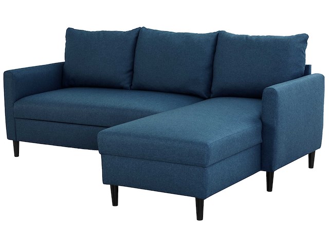 Hoekbank tweety - 192x137x82cm - marineblauwe stof - afbeelding 2 van  7