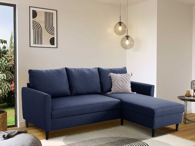 Hoekbank tweety - 192x137x82cm - marineblauwe stof - afbeelding 7 van  7