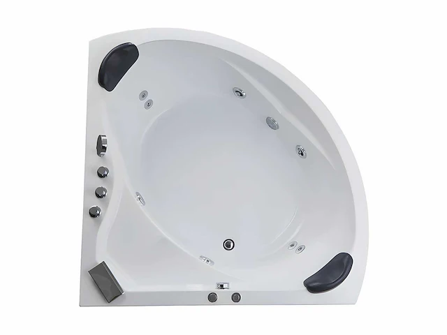Hoekbubbelbad met watervalsysteem - 150 x 150 x 60 cm - 2 zitplaatsen - 350 l - afbeelding 3 van  8