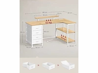 Hoekbureau, usb-aansluitingen, 4 lades - afbeelding 2 van  6