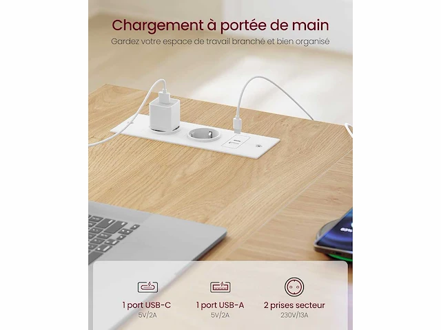 Hoekbureau, usb-aansluitingen, 4 lades - afbeelding 5 van  6