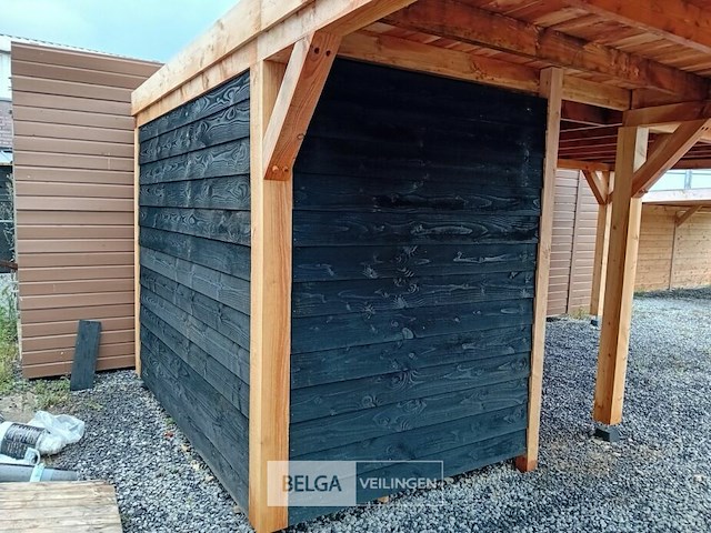 Hoekoverkapping met berging afm 1000x800x257cm - afbeelding 7 van  9