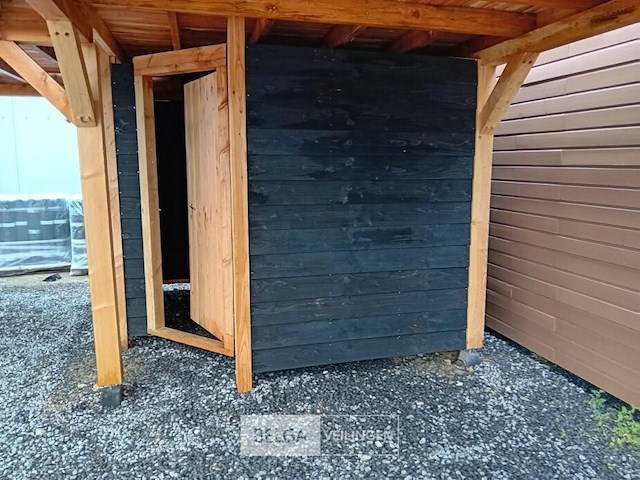 Hoekoverkapping met berging afm 1000x800x257cm - afbeelding 8 van  9