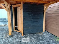 Hoekoverkapping met berging afm 1000x800x257cm - afbeelding 8 van  9