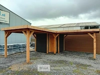 Hoekoverkapping met berging afm 1000x800x257cm