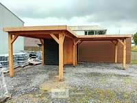 Hoekoverkapping met berging afm 1000x800x257cm - afbeelding 3 van  9