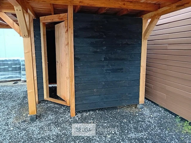 Hoekoverkapping met berging afm 1000x800x257cm - afbeelding 8 van  9