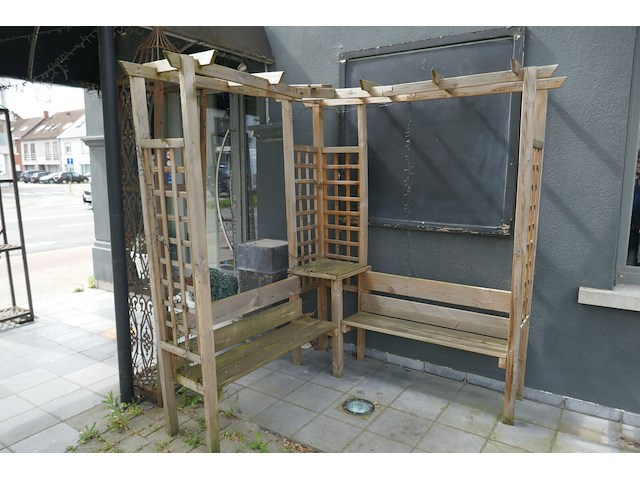 Hoekpergola + parasolvoeten - afbeelding 1 van  4