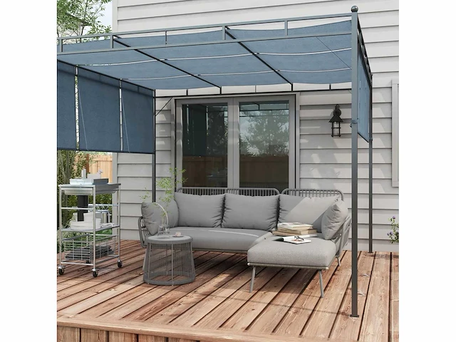 Hoektuinmeubels voor 4 personen, koloniale stijl - comfortkussens - afbeelding 1 van  4