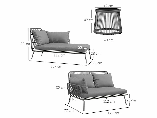 Hoektuinmeubels voor 4 personen, koloniale stijl - comfortkussens - afbeelding 3 van  4