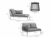 Hoektuinmeubels voor 4 personen, koloniale stijl - comfortkussens - afbeelding 3 van  4
