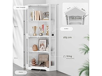 Hoekvitrine met glazen deuren, verlichte vitrine 165 cm - afbeelding 2 van  6