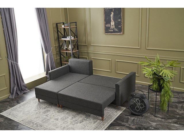 Hoekzetel balcab home | 215 x 150 x 80 cm | antraciet - afbeelding 1 van  7