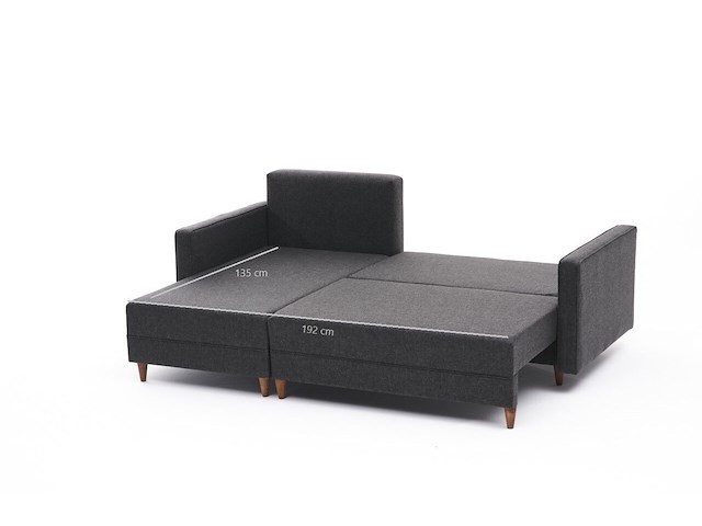 Hoekzetel balcab home | 215 x 150 x 80 cm | antraciet - afbeelding 4 van  7