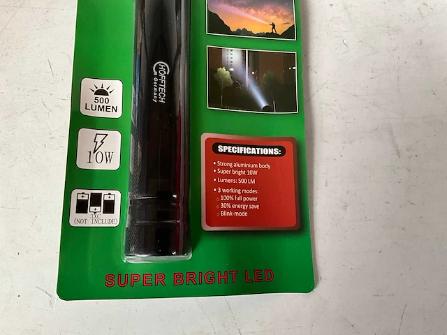 Höfftech zaklamp met sterk aluminium body (8x) - afbeelding 3 van  5