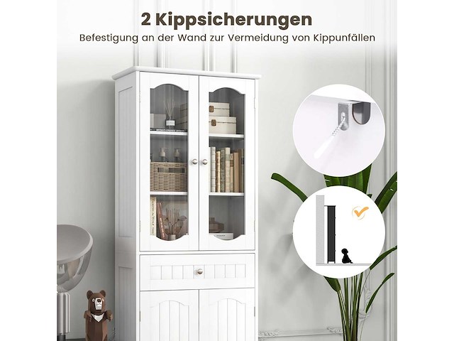 Hoge badkamerkast - wit - afbeelding 5 van  6