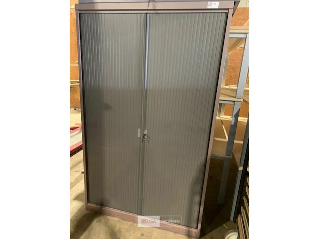 Hoge bureelkast met schuifdeuren, - afbeelding 1 van  2