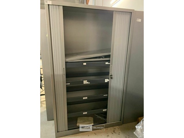 Hoge bureelkast met schuifdeuren - afbeelding 2 van  2