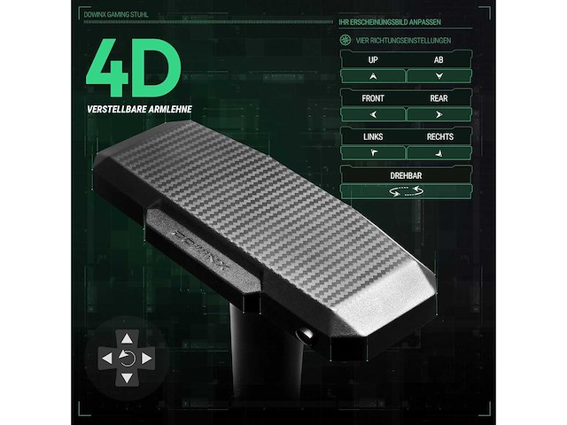 Hoge rug gamingstoel met voetsteun - afbeelding 5 van  9