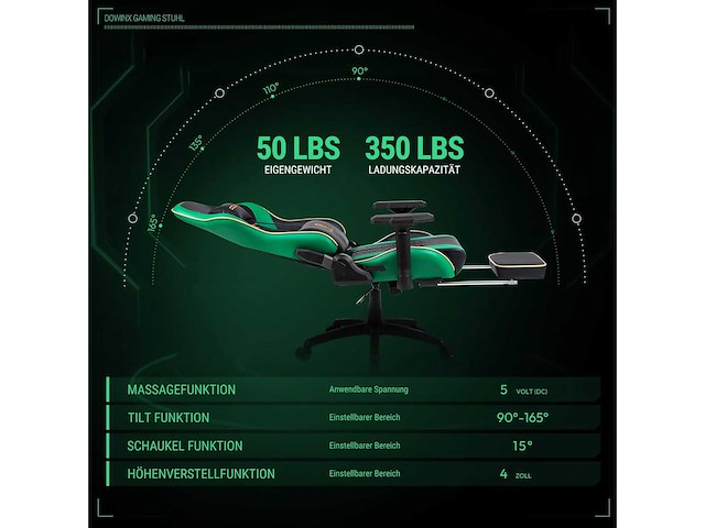 Hoge rug gamingstoel met voetsteun - afbeelding 8 van  9