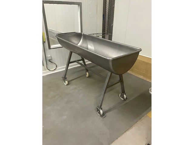 Hoge rvs halfronde voedings/verwerkingskuip - afbeelding 2 van  5