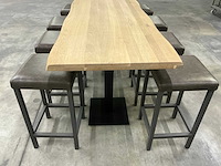 Hoge tafel met krukken - afbeelding 5 van  6