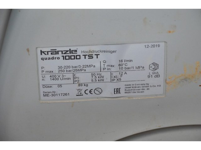 Hogedrukreiniger kranzle quadro 1000 tst (2) - afbeelding 3 van  10