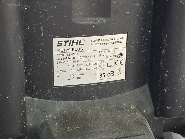 Hogedrukreiniger stihl re 129 plus - afbeelding 3 van  3