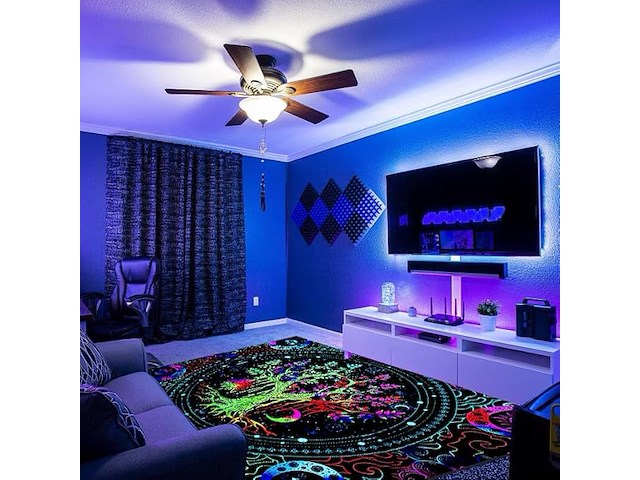 Holavida blacklight levensboom tapijt - afbeelding 3 van  3