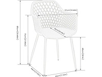 Holle leunstoel (set van 6) - wit - afbeelding 4 van  5