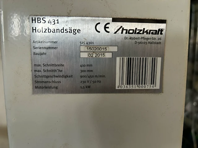 Holzkraft lintzaagmachine - afbeelding 7 van  12