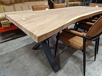 Home collection suar boomstamtafel meh 220 x 100cm blad dikte 6cm - afbeelding 4 van  5
