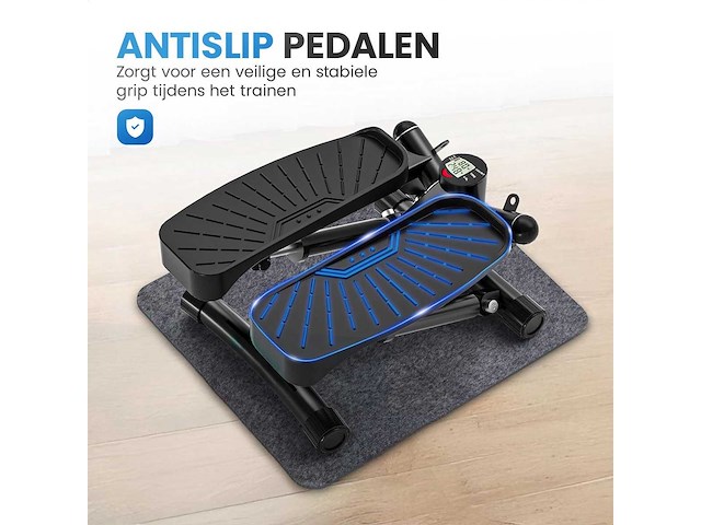 Homefit pro stepper – 2-in-1 fitness stepper met weerstandsbanden & lcd display – compact & stil – voor cardio en spiertraining thuis - afbeelding 9 van  9