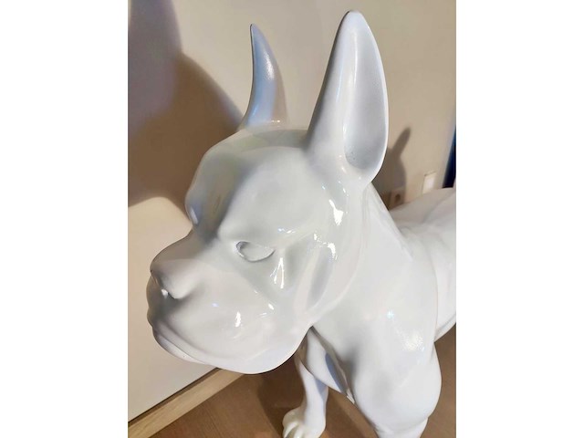 Hond boxer - tuinbeeld - wit - afbeelding 4 van  5