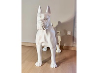 Hond boxer - tuinbeeld - wit - afbeelding 3 van  5