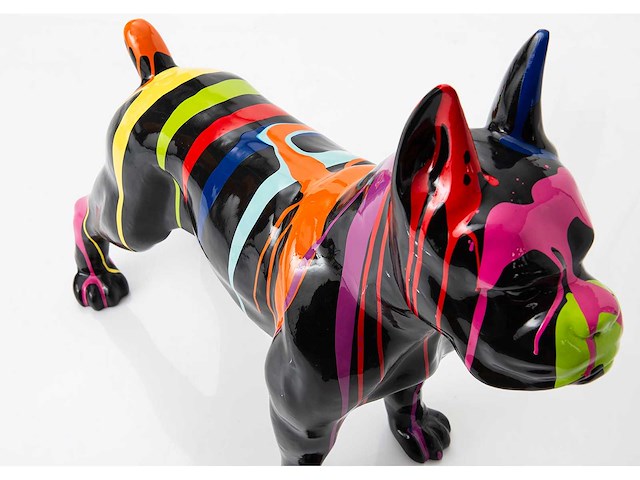 Hond boxer - tuinbeeld - zwart met verfstrepen - afbeelding 2 van  2