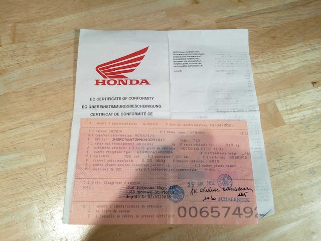 Honda - vfr 800 - motorfiets - afbeelding 4 van  12