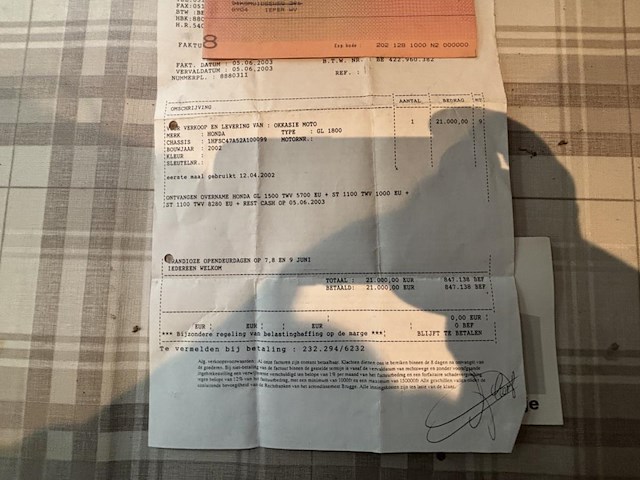 Honda gl1800a, 2003 - afbeelding 21 van  26