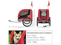 Honden-huisdier fietstrailer met 8 reflectoren - afbeelding 4 van  5