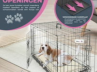 Hondenbench met plaid - zwart - incl. plaid - 91 x 57 x 64 cm - afbeelding 2 van  4