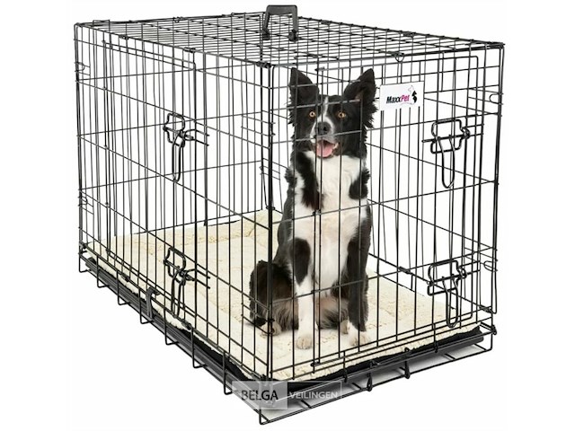 Hondenbench met plaid - zwart 107 x 71 x 76cm - afbeelding 1 van  3