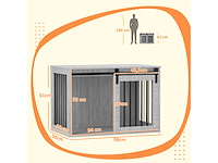 Hondenbench met schuifdeur, ventilatie, spaanplaat en staal - afbeelding 4 van  9