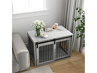 Hondenbench met schuifdeur, ventilatie, spaanplaat en staal - afbeelding 5 van  9