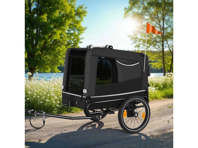 Hondenfietsaanhanger woofrider zwart - afbeelding 7 van  9