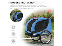 Hondenfietstrailer voor dieren met 8 zwarte blauwe vlag reflectoren - afbeelding 6 van  8