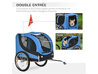 Hondenfietstrailer voor dieren met 8 zwarte blauwe vlag reflectoren - afbeelding 5 van  7