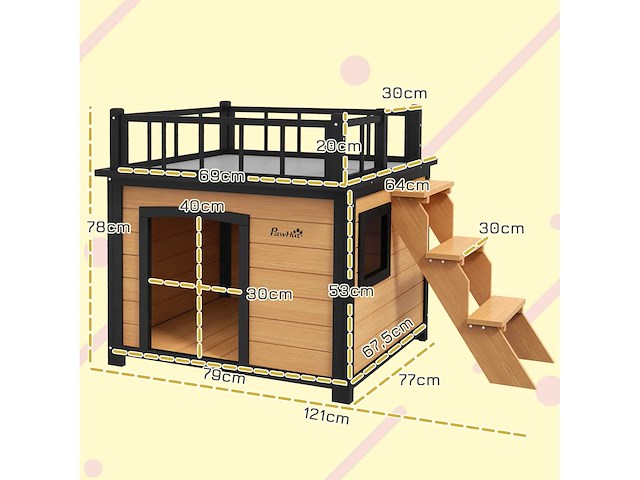 Hondenhok met dakterras, weerbestendig - afbeelding 4 van  8