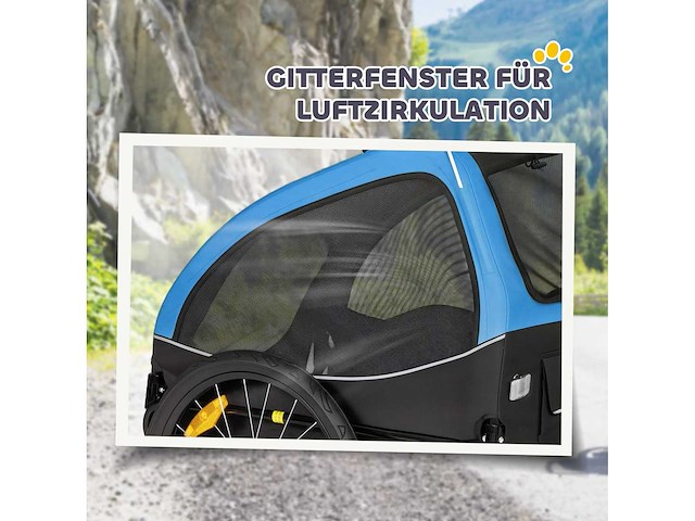Hondentrailer, opvouwbare fietsaanhanger met reflectoren - afbeelding 6 van  6