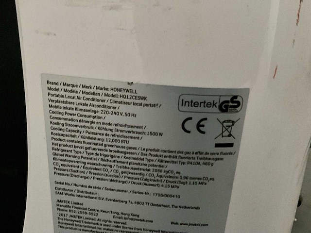 Honeywell hq12ceswk mobiele airconditioning - afbeelding 4 van  6